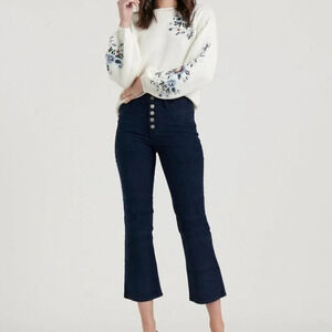 Lucky Brand Bridgette High Rise Crop Mini Boot Cords in American Navy - Size 12